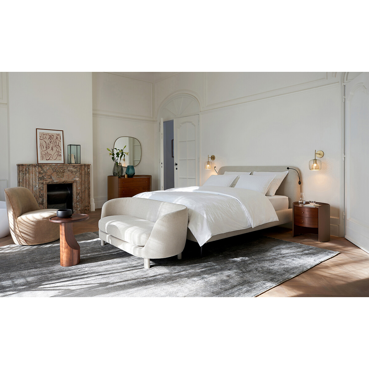 AM.PM<br>Draaifauteuil em fluweel lavado com pedra, Rosebury