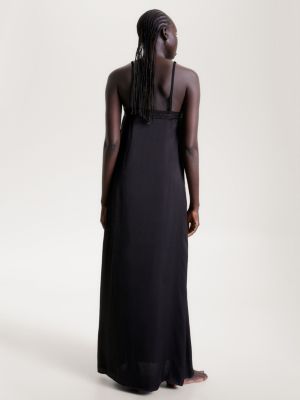 Camisola maxi com detalhes em renda sofisticada