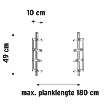 Draaibare lamelgeleider RVS 50 cm 2 stuks