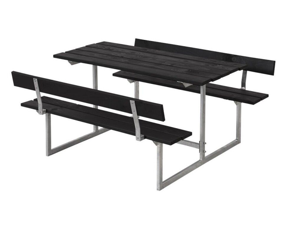 BENKESETT FOR BARN PLUS BASIC MED 2 RYGGSTØTTER 110CM SVART