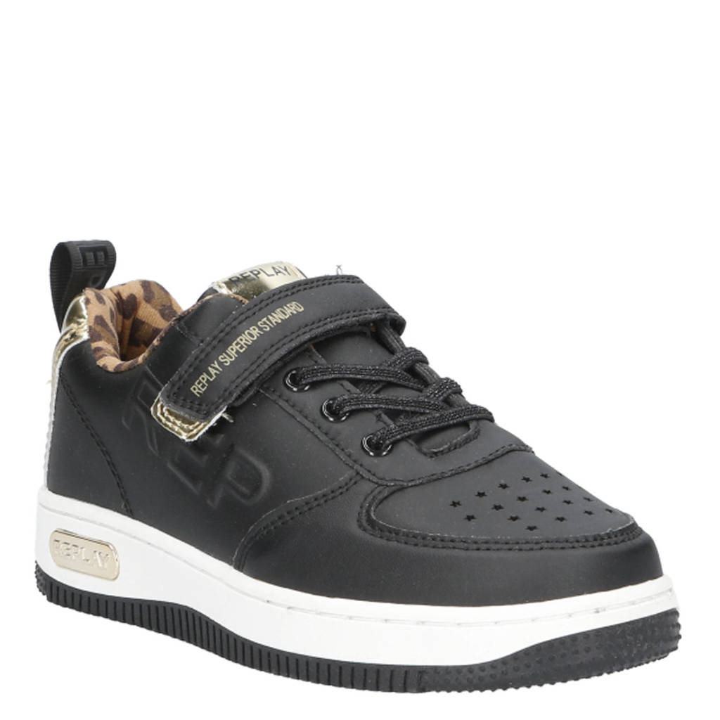 REPLAY Epic jrsneakers zwart/goud