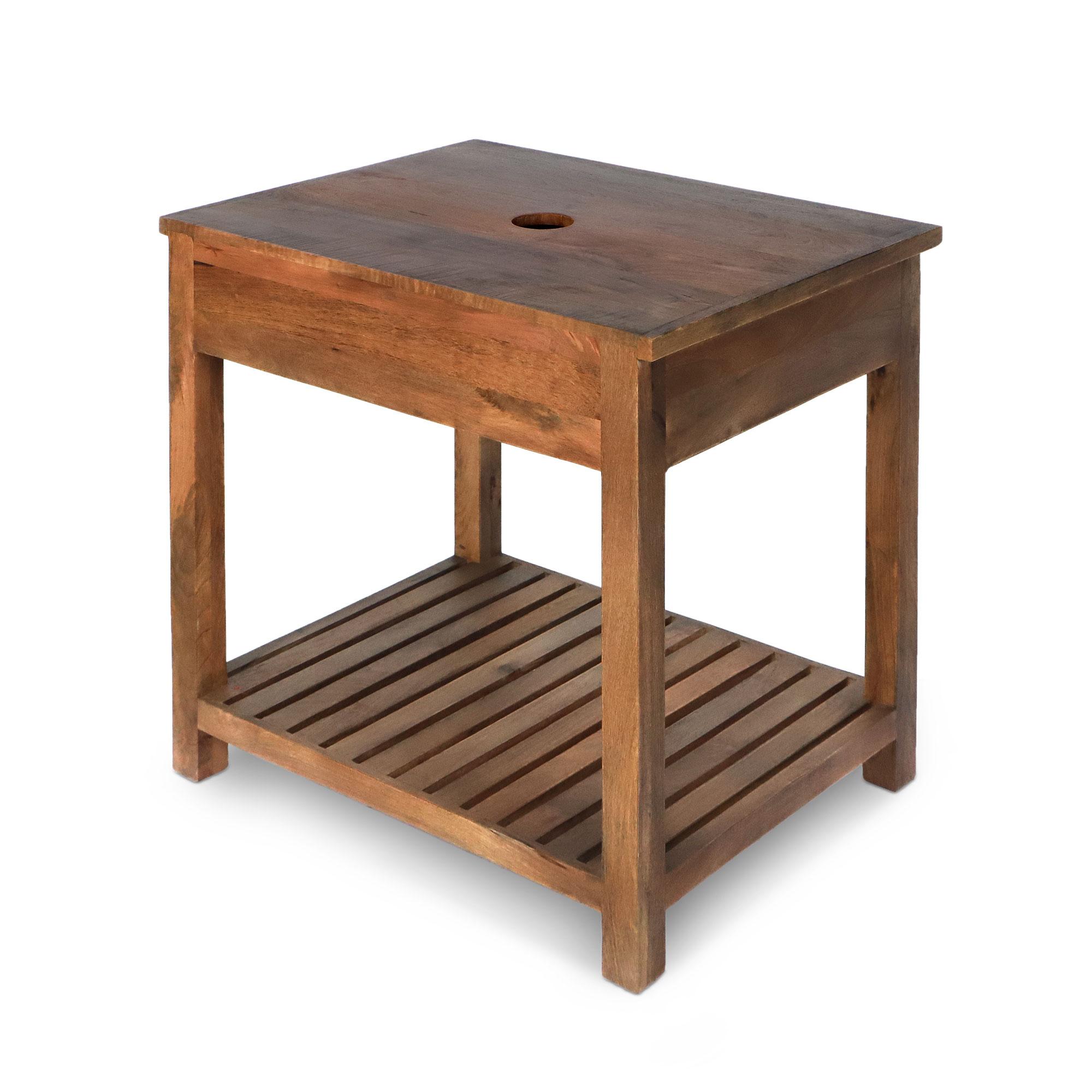 Waschtisch 'Paul' aus Mangoholz, natur, B 80 cm, H 75 cm, L 60 cm von fischer's lagerhaus