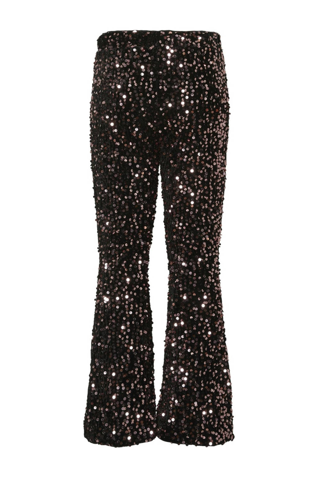 VERO MODA GIRL high waist flared broek VMBELLA zwart/rozegoud