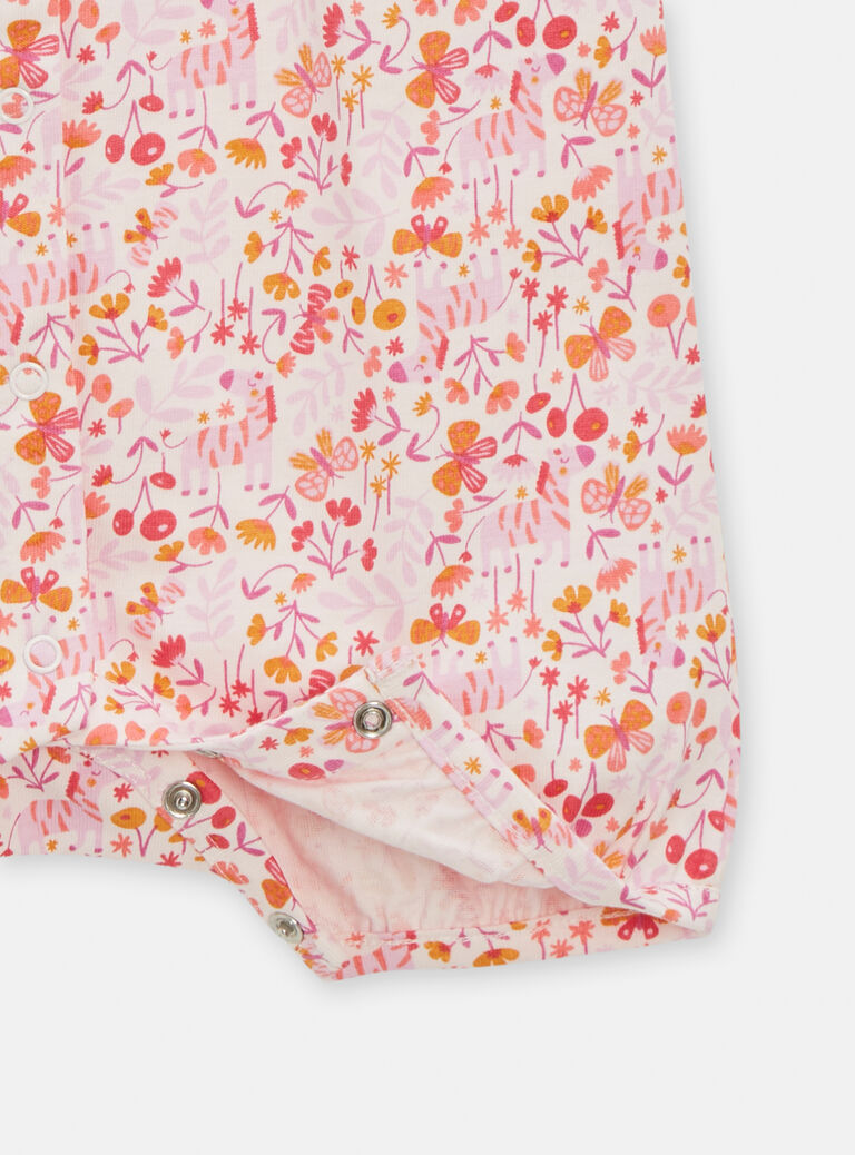 Grenouillère imprimé fleuri pour bébé fille