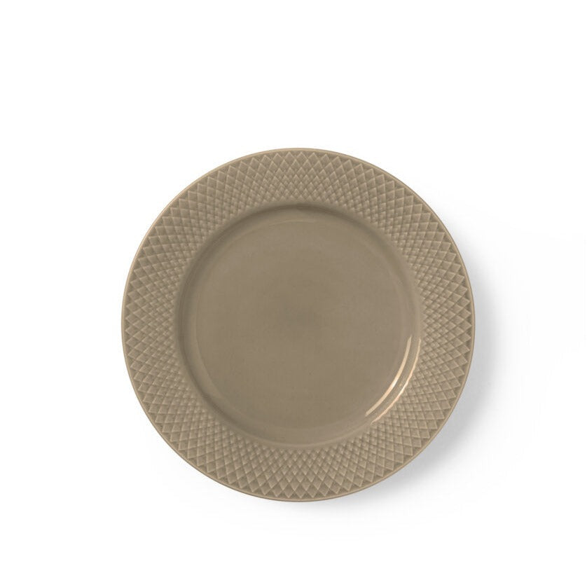 Lyngby Porcelæn  Rhombe Earth Frokosttallerken, clay - Ø23 cm.