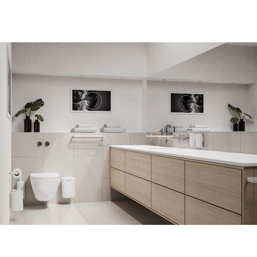Zone Rim Vægophængt Toiletspand, White
