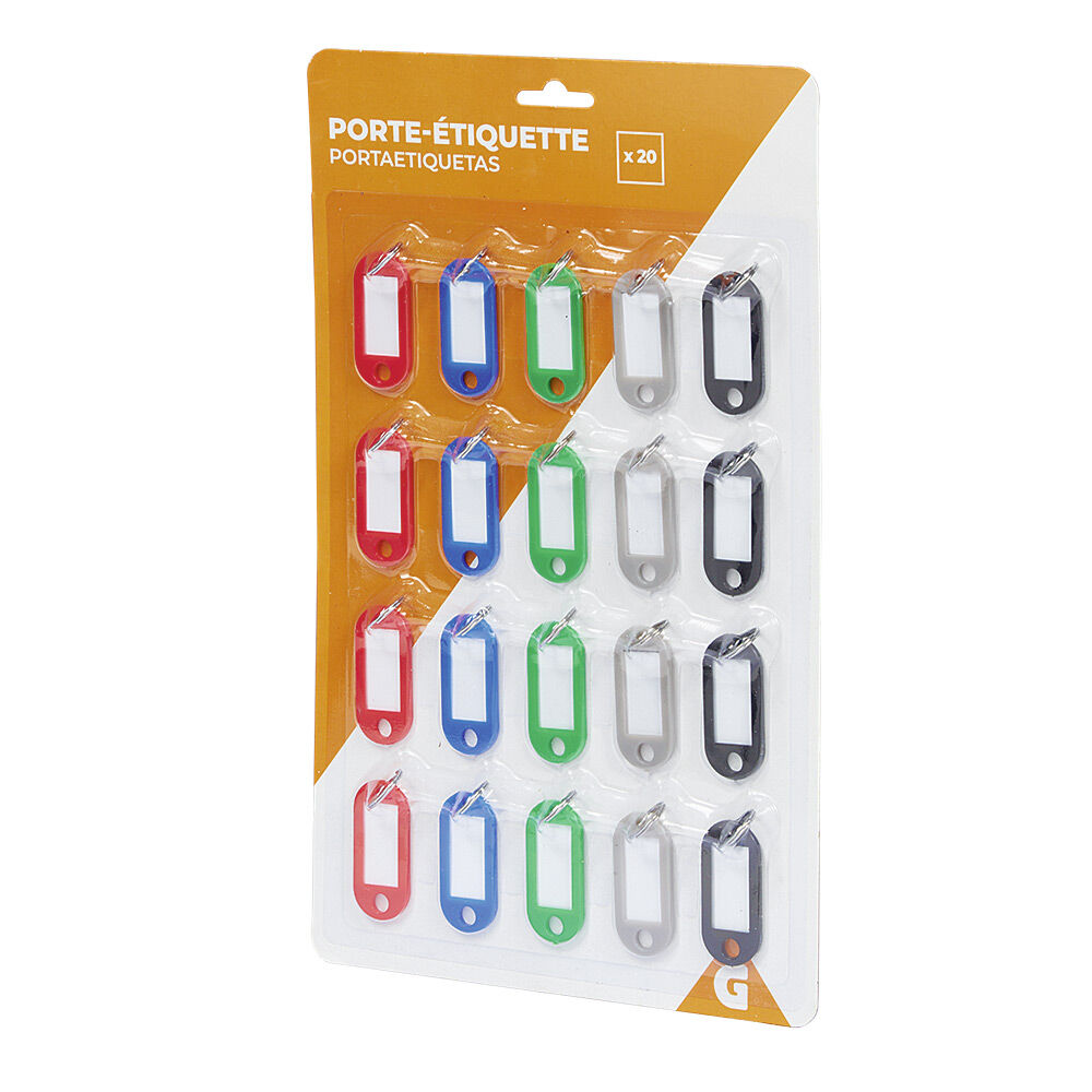 Porte-étiquette 5 couleurs x20