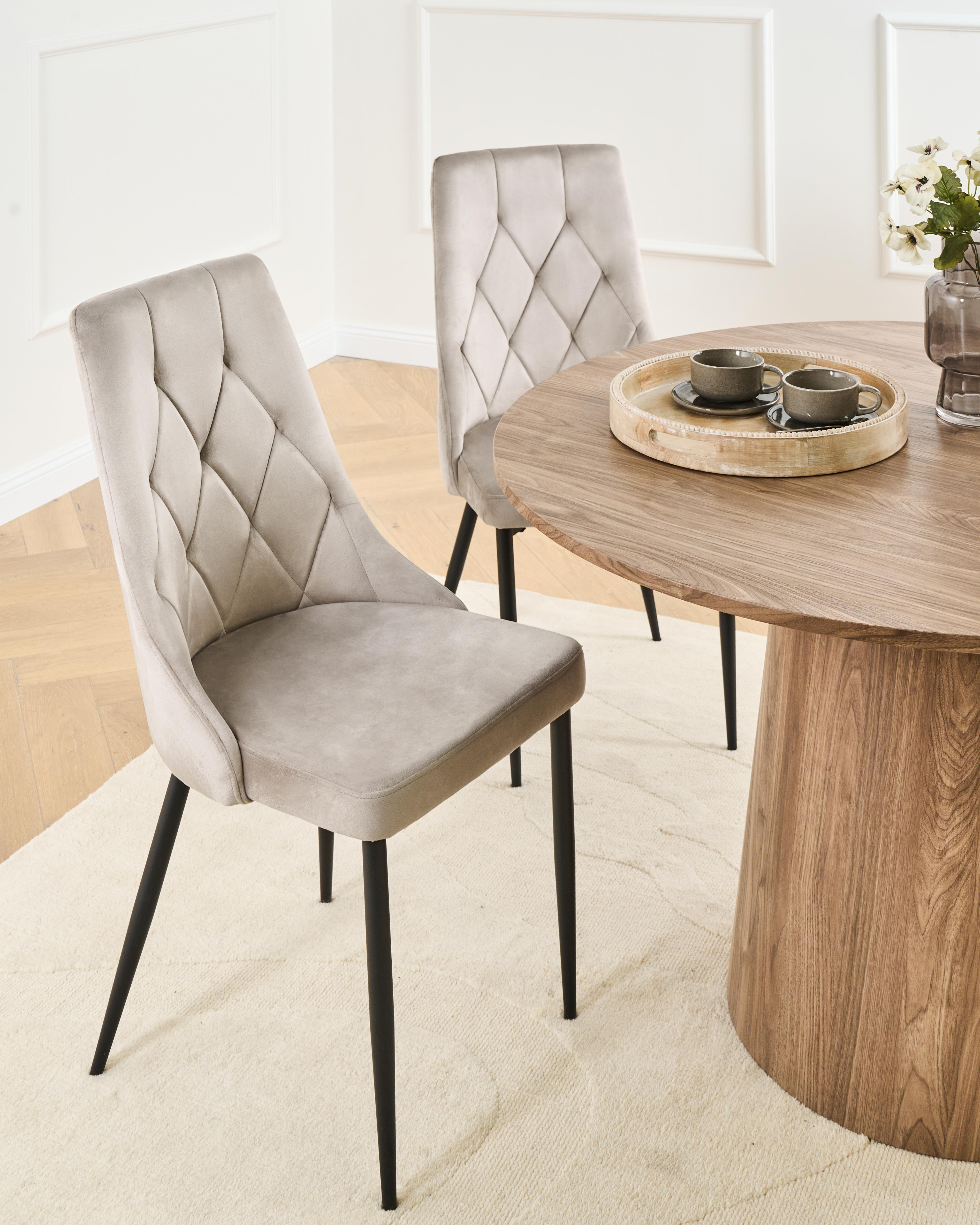 Set van 2 eetkamerstoelen AVENIR Fluweel Taupe
