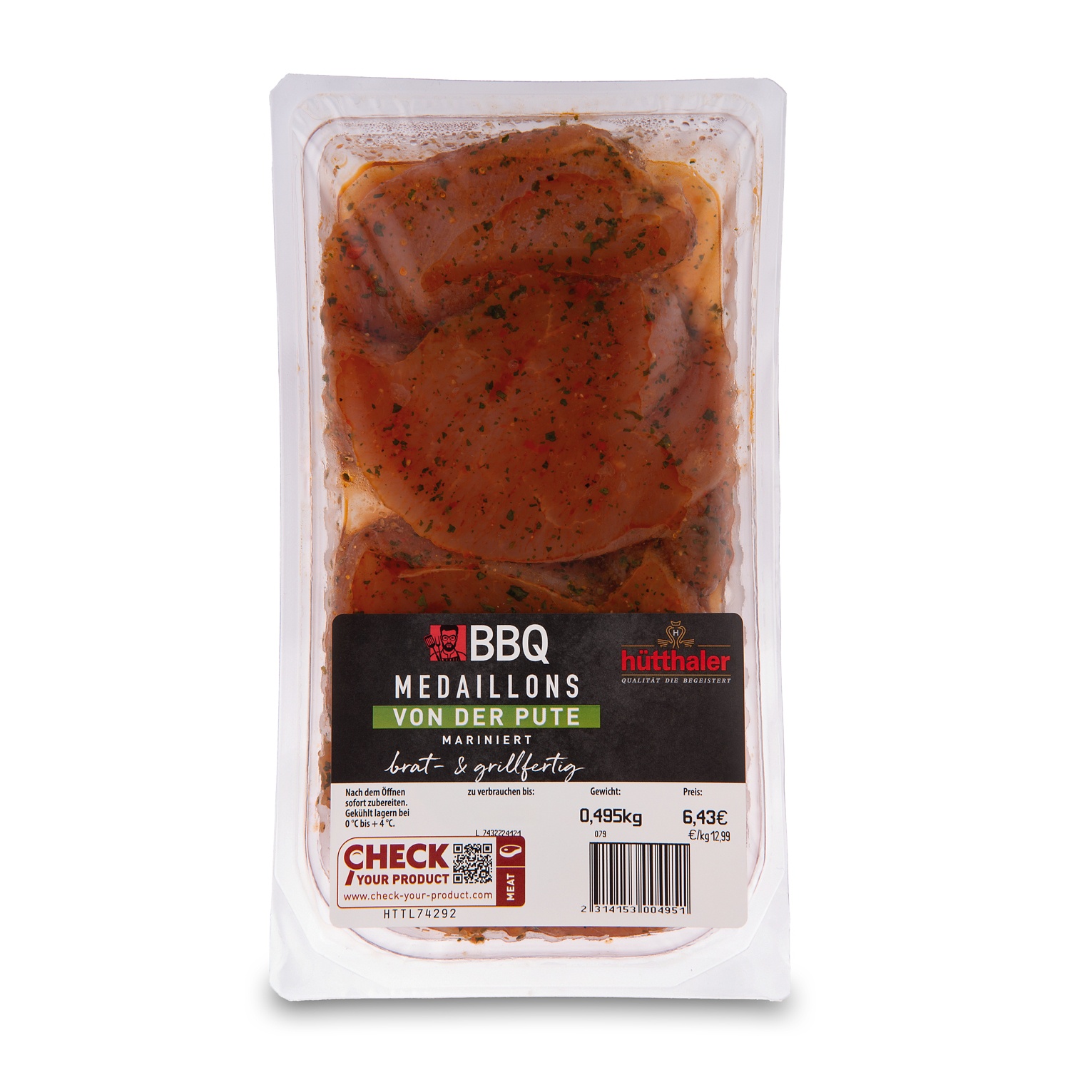 BBQ Putenmedaillons 1 kg