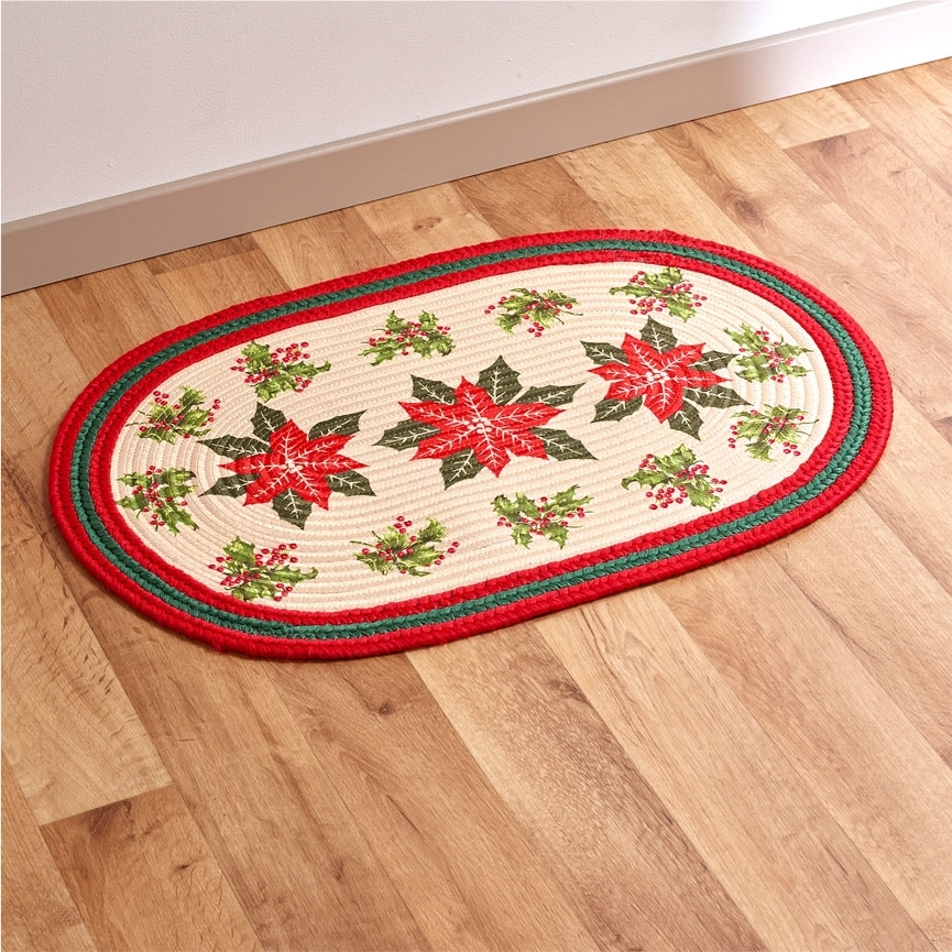 Tapis ovale poinsettias