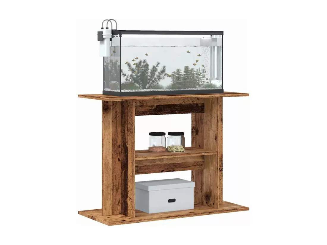 Support d'aquarium vieux bois 80x35x60 cm bois d'ingénierie