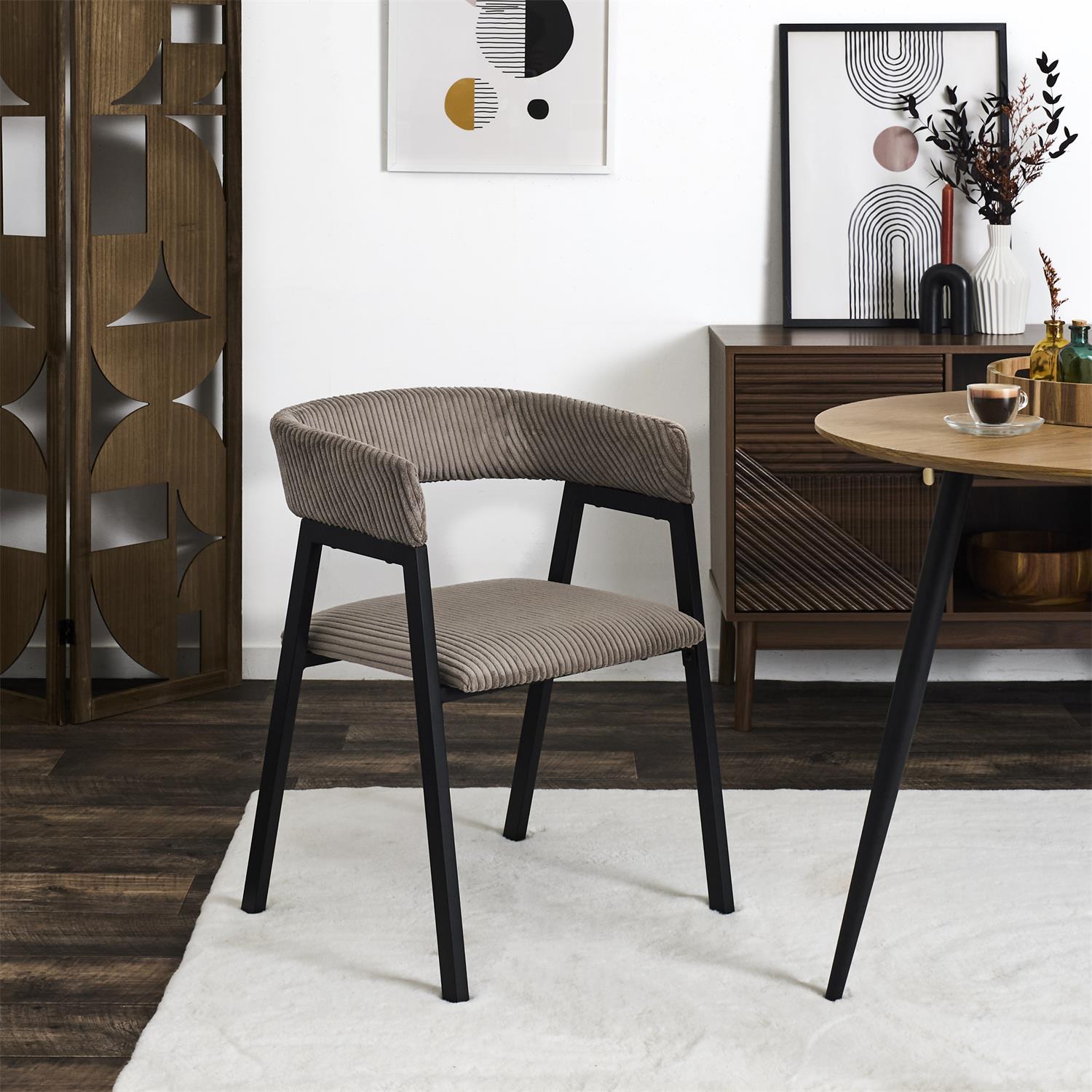SCOTT FAUTEUIL DESIGN COTELE TAUPE