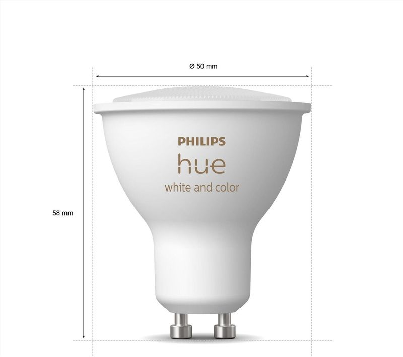 Philips Hue Slimme Lichtbron GU10 Spot - wit en gekleurd licht - 3-pack - Bluetooth