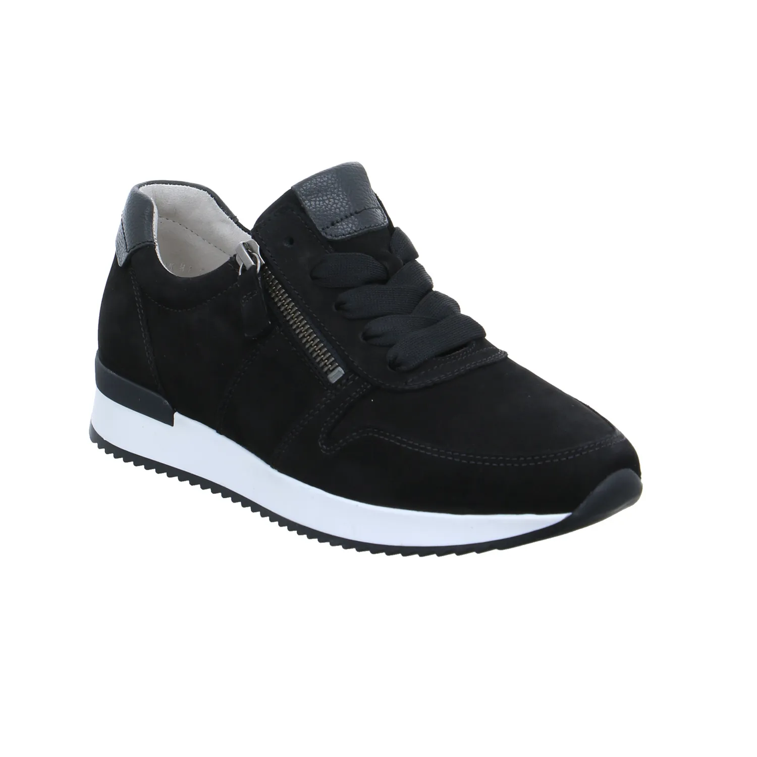 GABOR Sneaker Schwarz Leder  mit Wechselfussbett