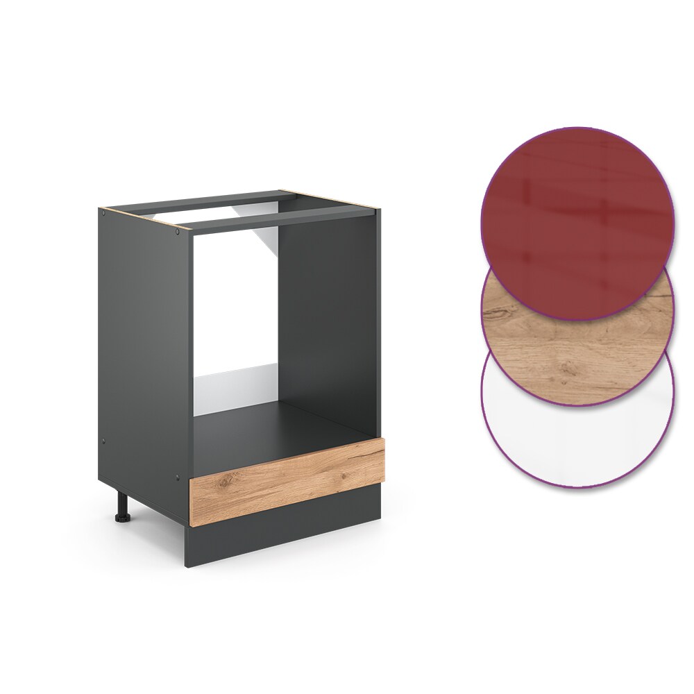 VICCO Küchenschrank Herdumbauschrank 60 cm R-Line Anthrazit