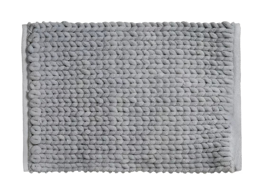 Tapis de Salle de Bain épais Uni Gris 50 x 75 cm