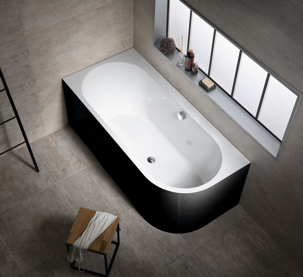 Polysan Monolith ligbad links 160x75x60cm zwart