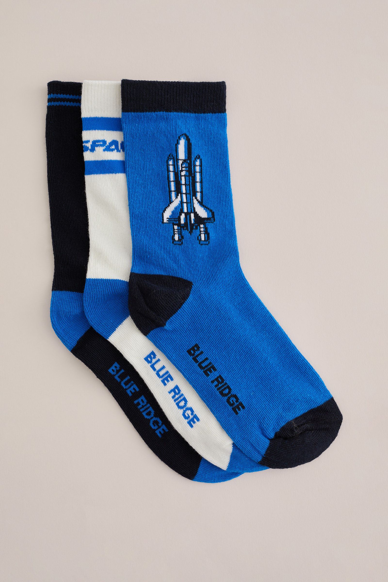 Jongens sokken, 3-pack Blue Ridge Felblauw