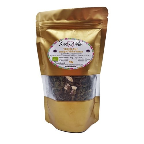 Thé blanc bio mangue-pêche-safran,50g