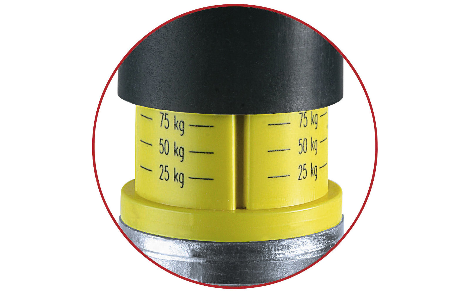 Winterhoff ST 48-CW-260 LB Deichsel Stützrad mit integrierter Stützlastanzeige 225 x 70 mm Vollgummireifen