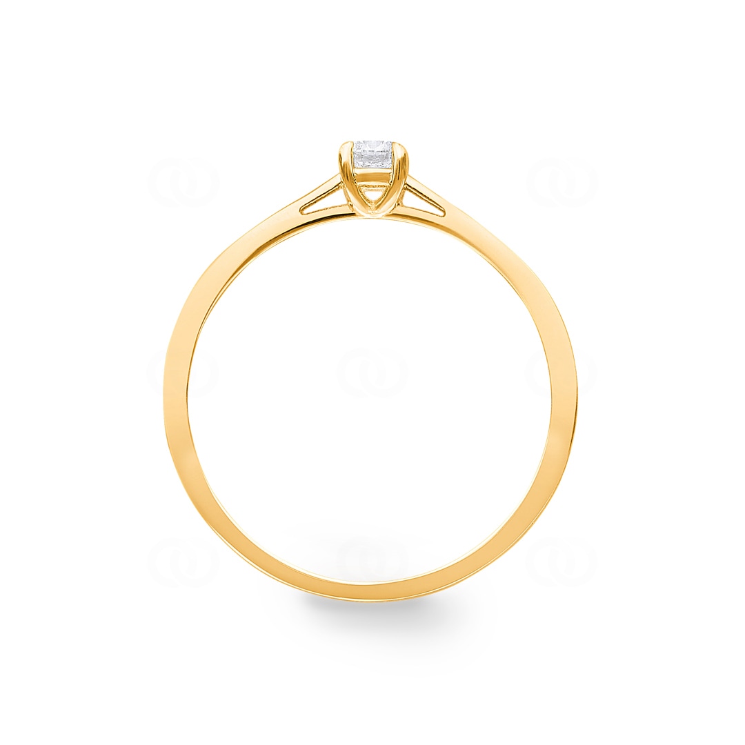 0.15 Karat Diamant Verlobungsring 750/18 K Gelbgold in 4-Griff