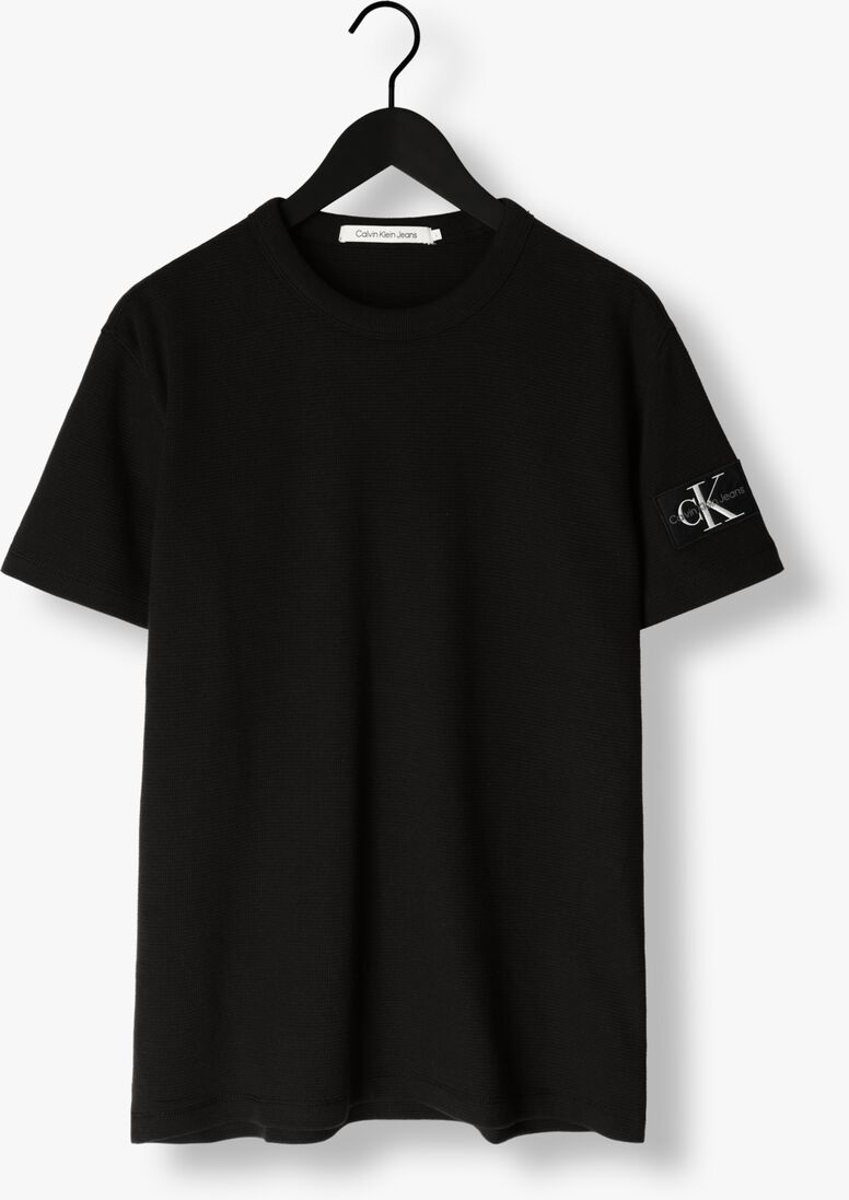 CALVIN KLEIN zwarte calvin klein t-shirt badge waffle tee