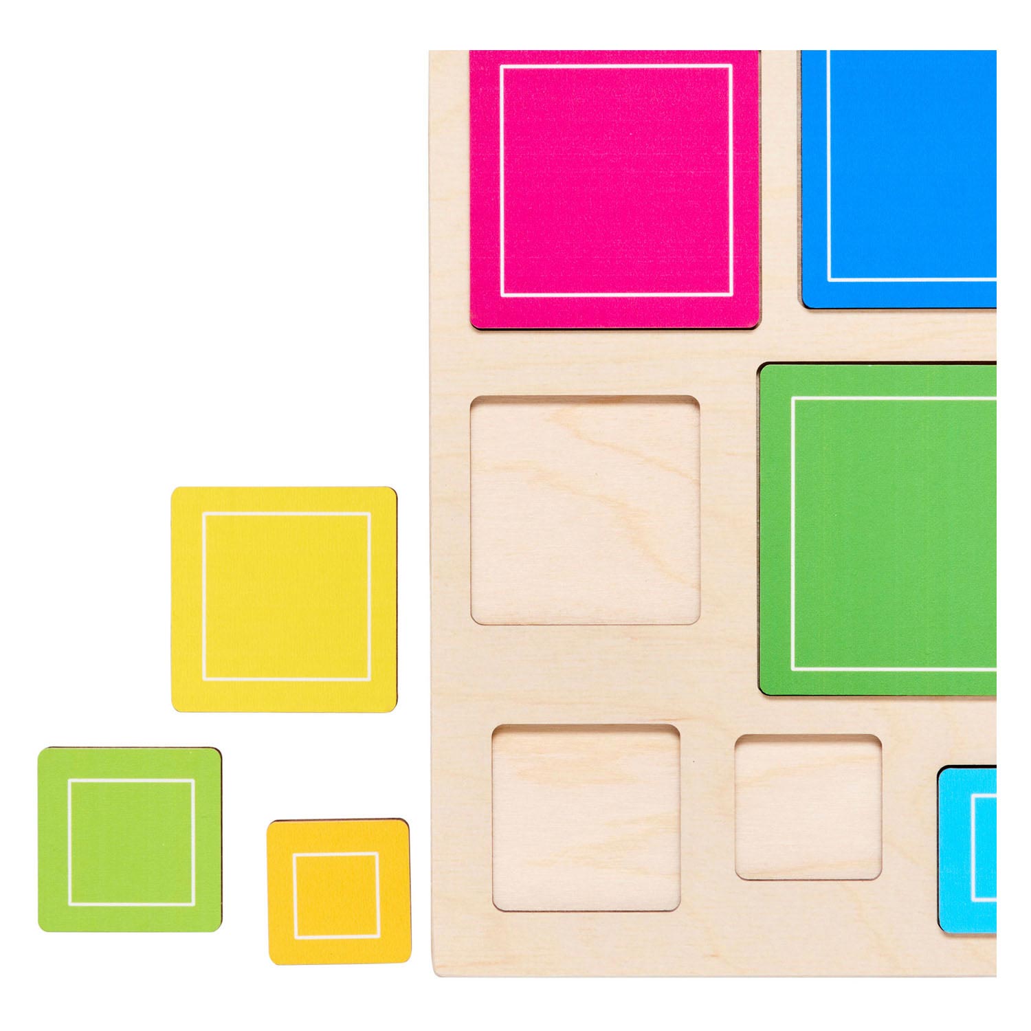 Rolf - Relief Houten Vormenpuzzel Ontdek Vierkanten, 10st.