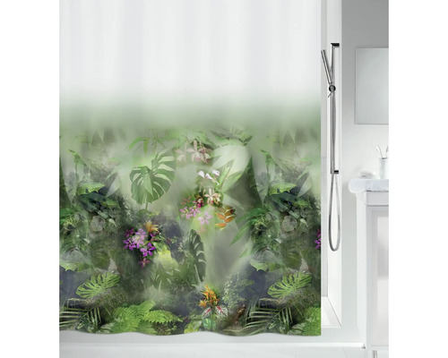 Spirella Jungle textiel douchegordijn, 180 x 200 cm, groen, 10.20157