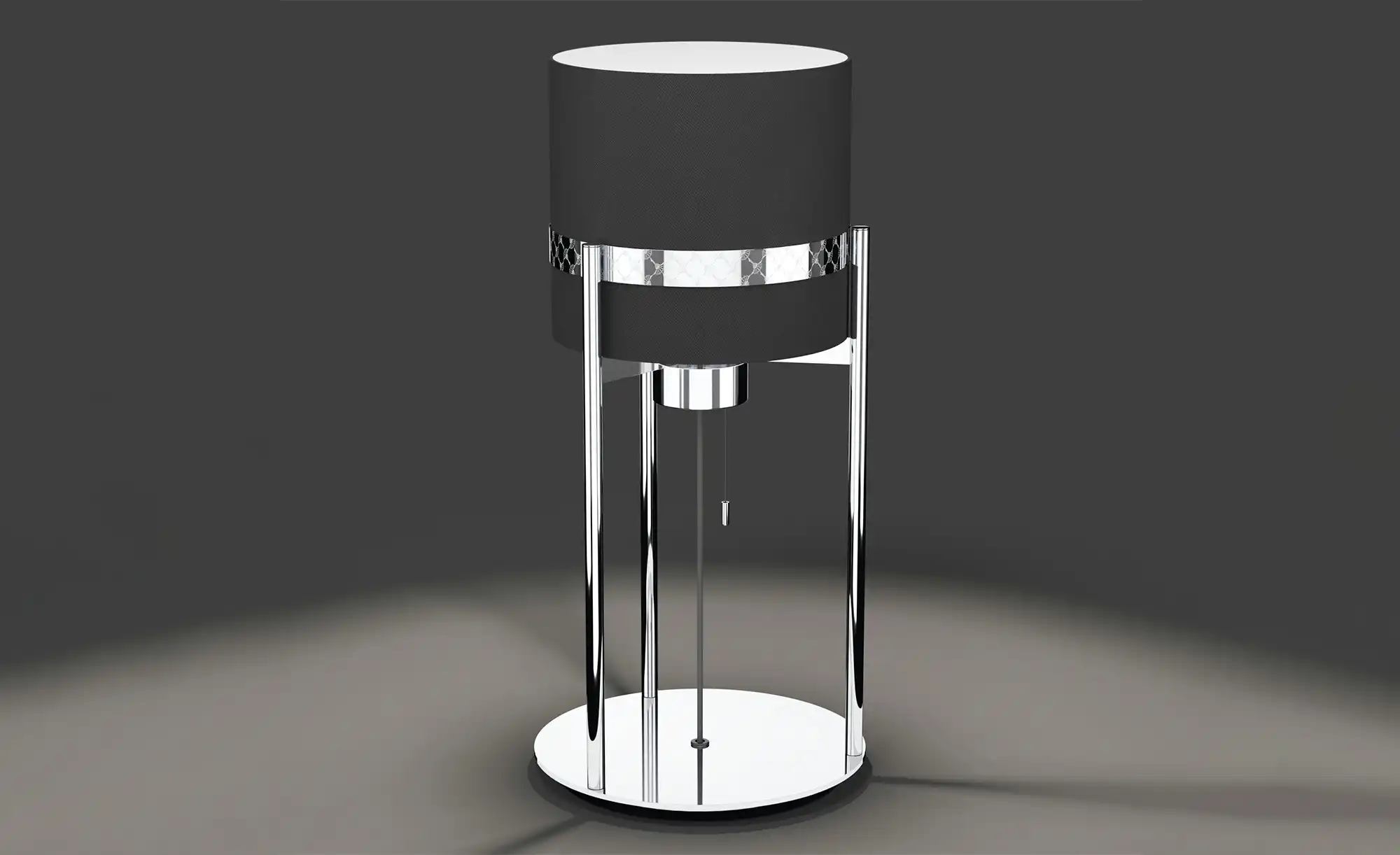 JOOP! Tischleuchte 1-flammig Textil Round Lights Chrome