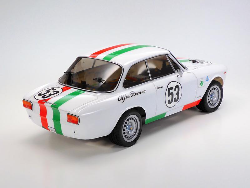 Tamiya Tourenwagen Alfa Romeo Giulia GTA MB-01 Weiss, Kit, M-Chassis On-Road Modell mit Alfa Romeo Giulia Sprint GTA Club Racer Karosserie