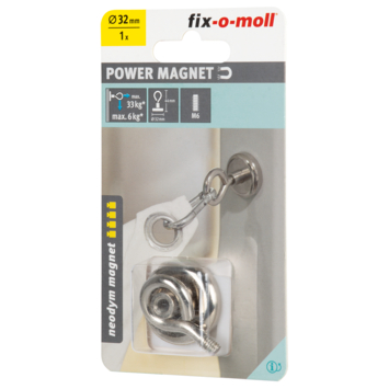 Magneet Neodymium met oog 32x44mm