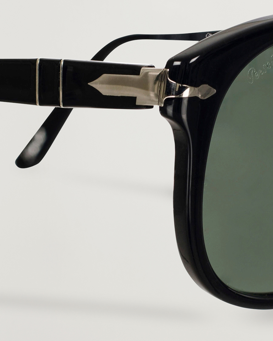 Persol 0PO0714 Folding Sunglasses Black/Crystal Green