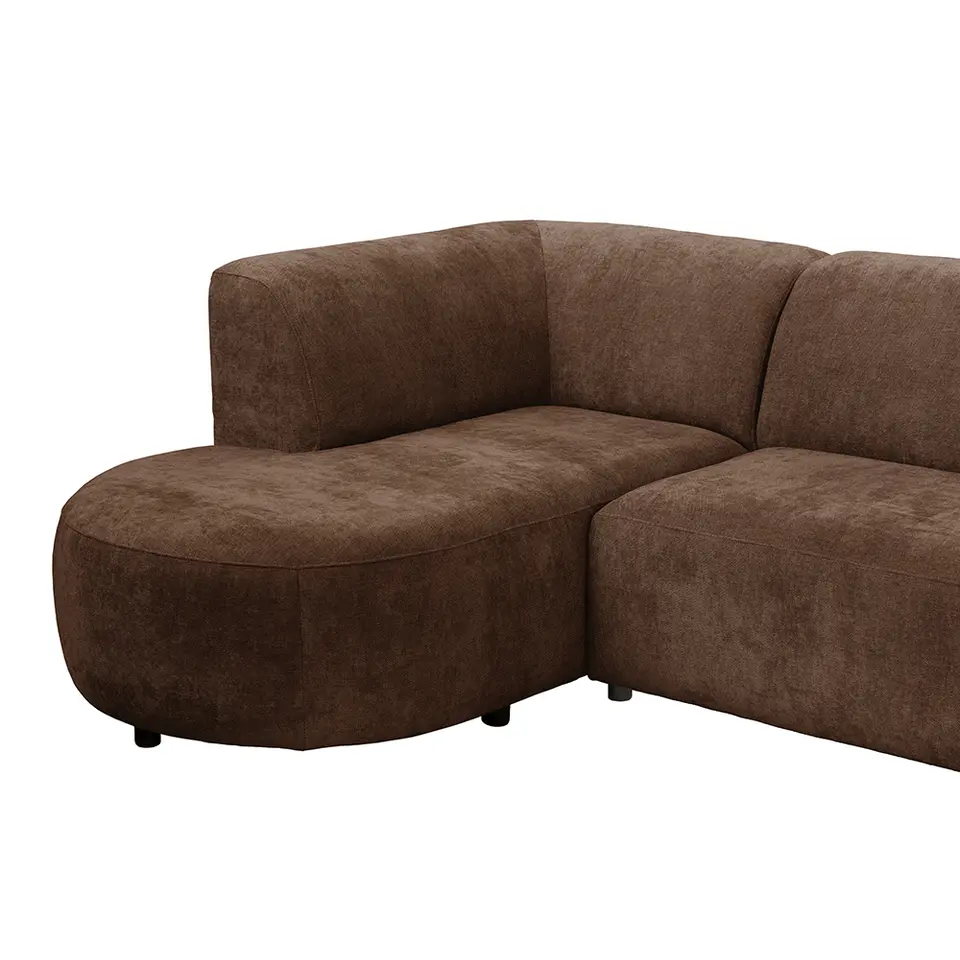 Hoekbank Luna links - stof Rebel - terra