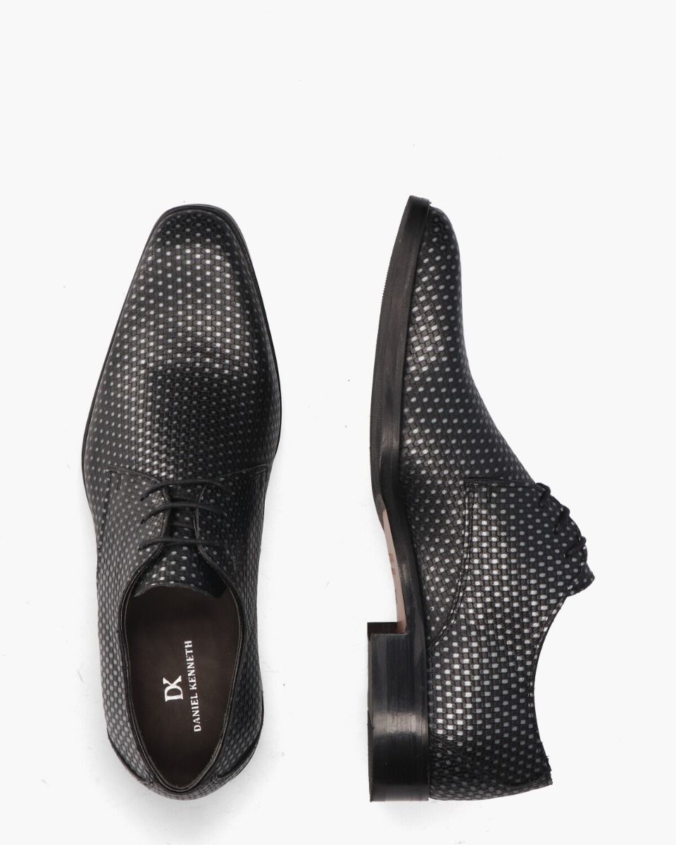 Daniel Kenneth Stan II Zwart/Zilvergrijs Heren Veterschoenen