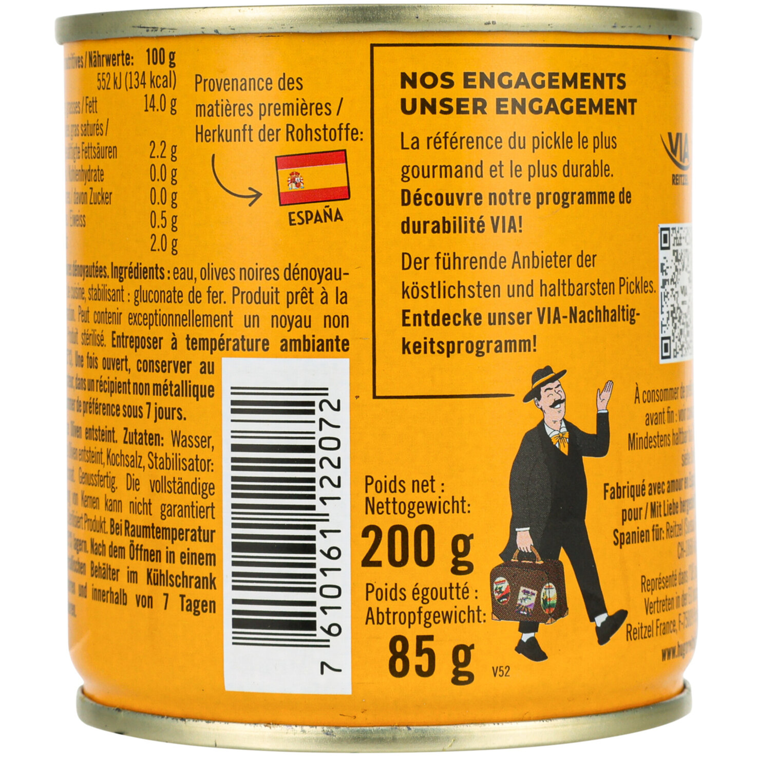 Hugo Reitzel Oliven schwarz entsteint