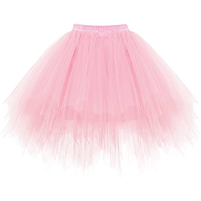 Elastischer Tüllrock Fashion Tutu Mesh Jupe (One Size) - Rosa