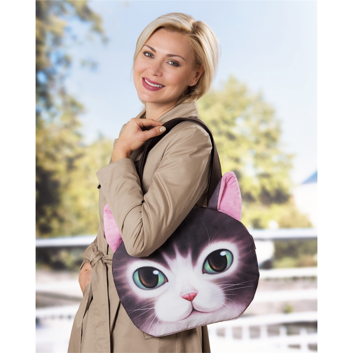 Sac à main tête de chat