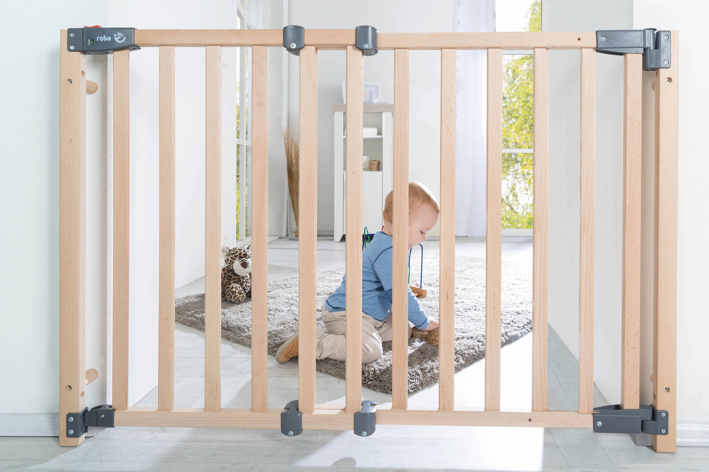 roba® Türschutzgitter »Safety Up« 91,5 - 118,5 cm; aus massivem Buchenholz