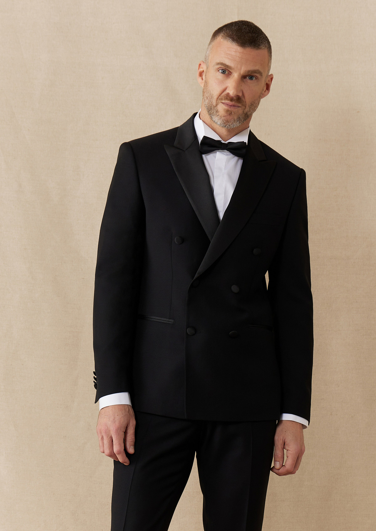 Veste de smoking Slim en laine unie noire