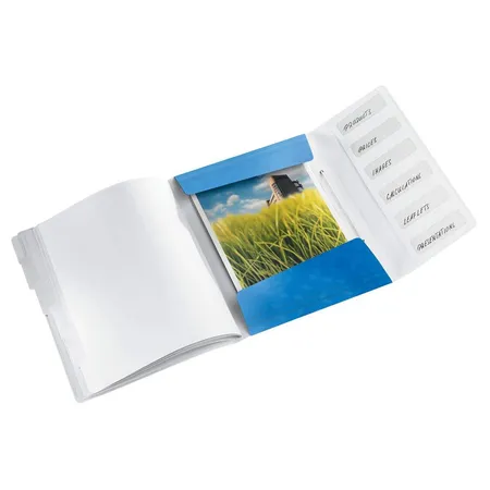 Leitz WOW Ordnungsmappe, A4, 6 Fächer, PP, Blau Metallic