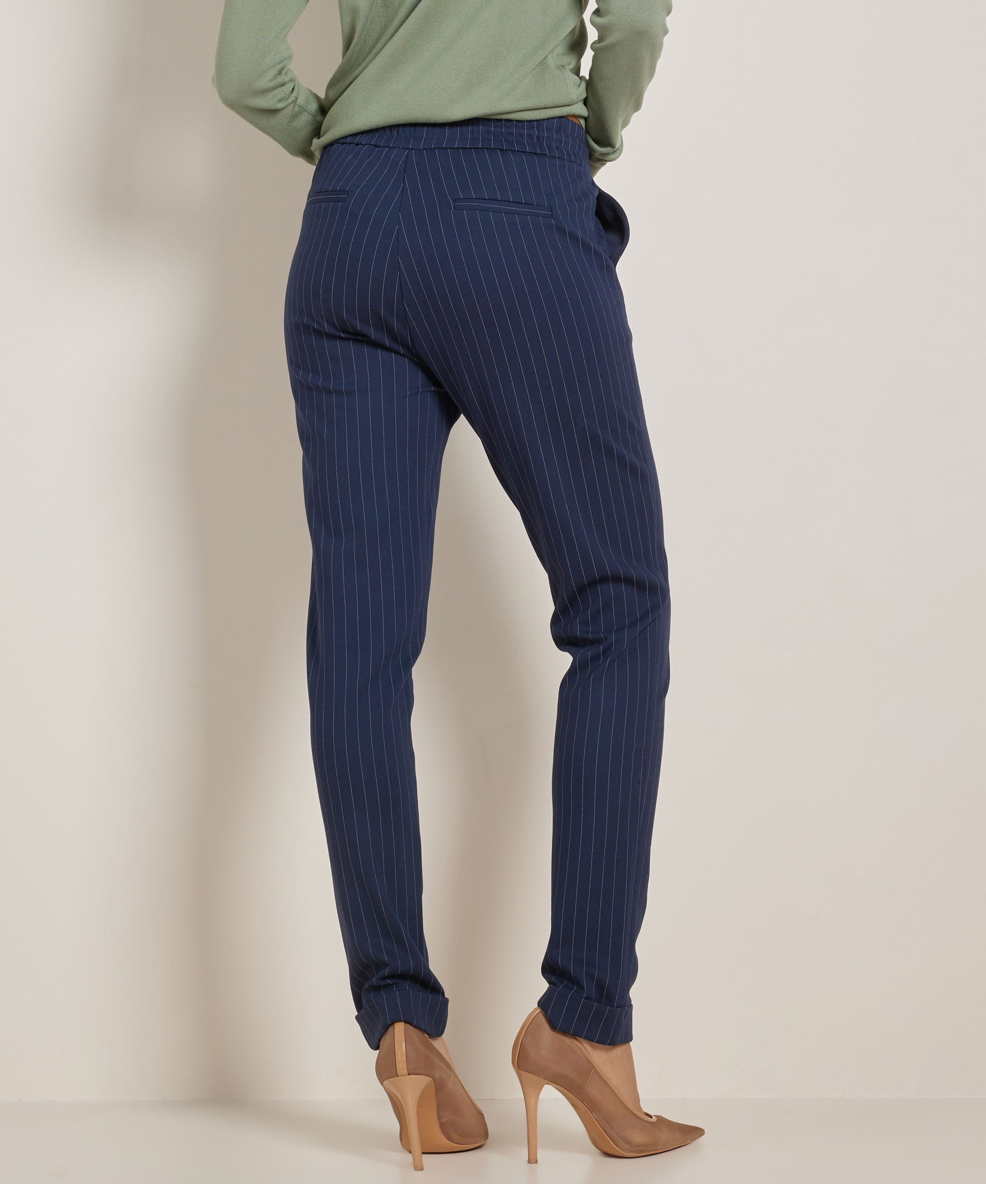 slim fit broek gestreept