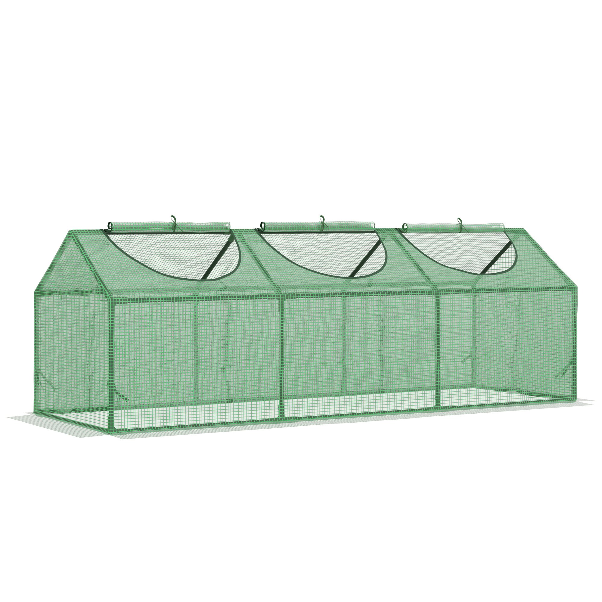 Estufa Outsunny Terrace 180x60x60 cm em aço para jardim com 3 janelas de enrolar, ideal para cultivo de plantas, vegetais, flores e muito mais.