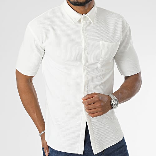 Chemise Manches Courtes Beige Clair