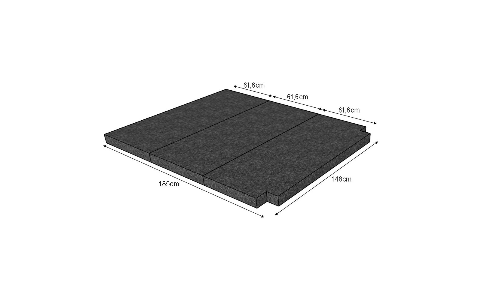 K`Foam Faltmatratze mit Visko für Hinterraum VW T5 / T6 / T6.1 Multivan, Caravelle und California Beach
