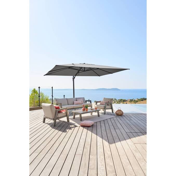 Parasol déporté rectangulaire SUENYO Sunbrella® Anthracite