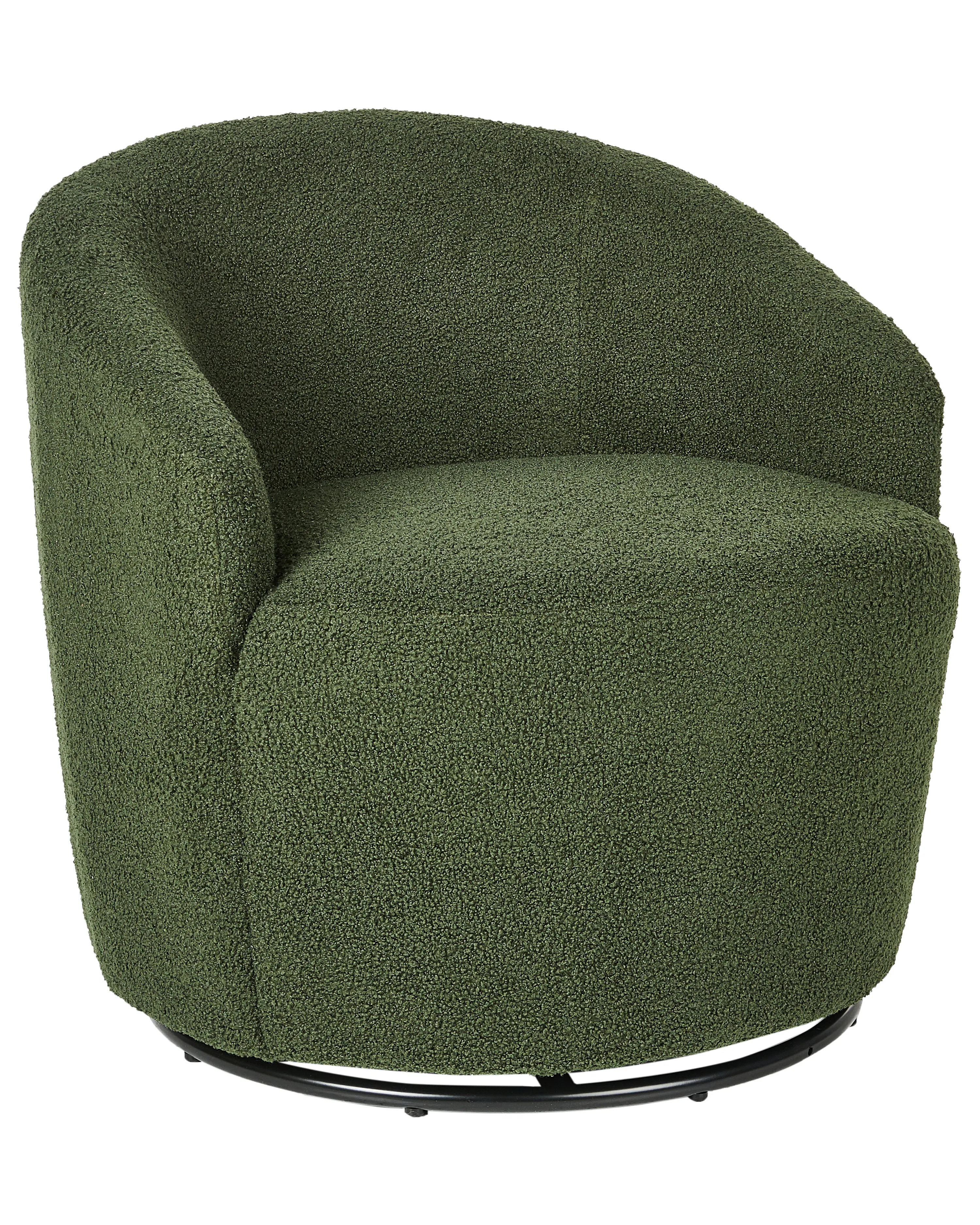 Draaifauteuil DAVIK Bouclé Donkergroen
