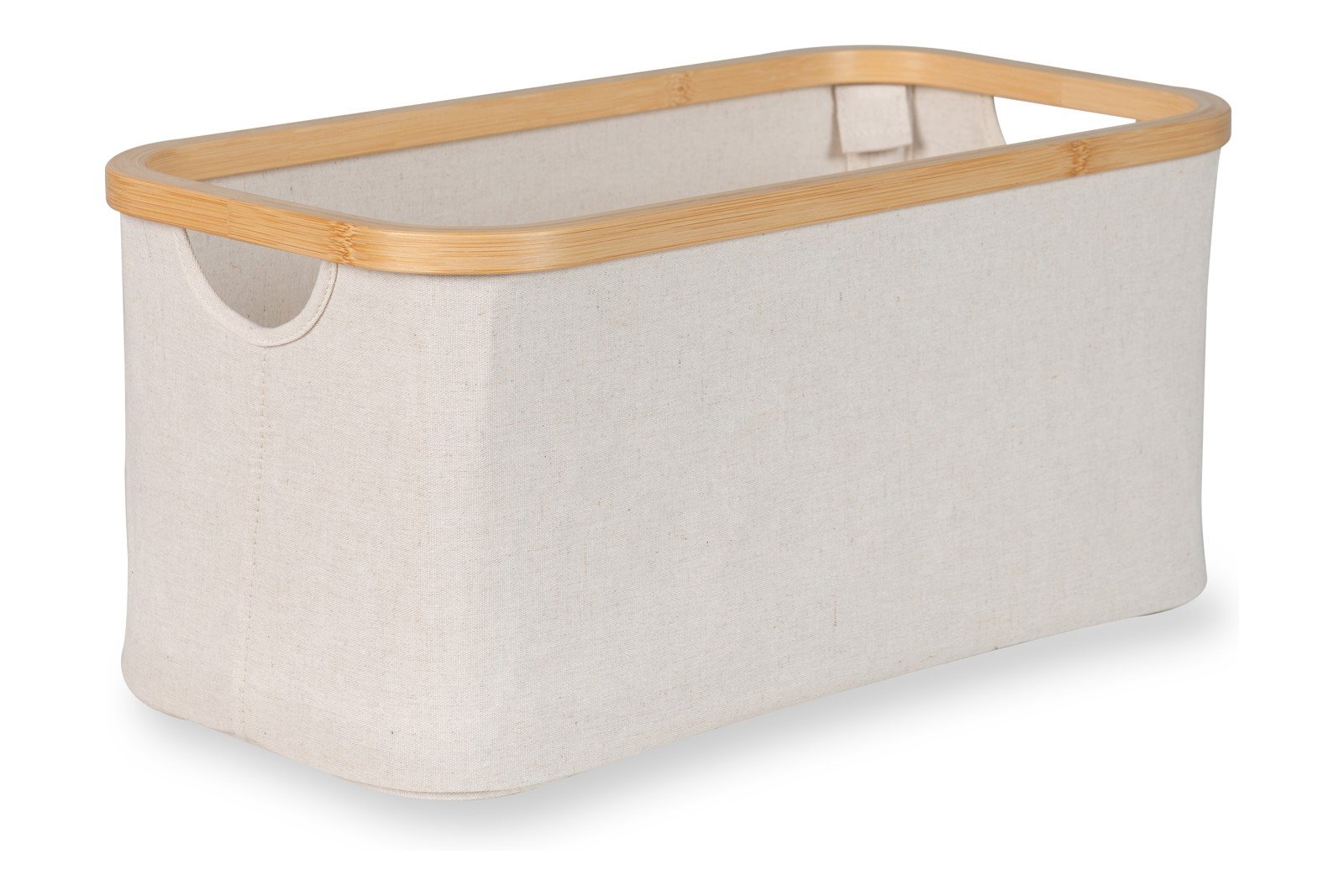 Kurv Multifunksjonell kurv i beige tekstil. Ramme i naturtro finish. 47x25x22 cm.