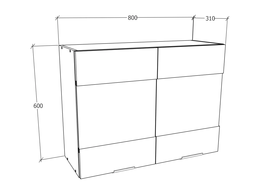 Armoire de cuisine l. 80cm Armoire suspendue Fasola