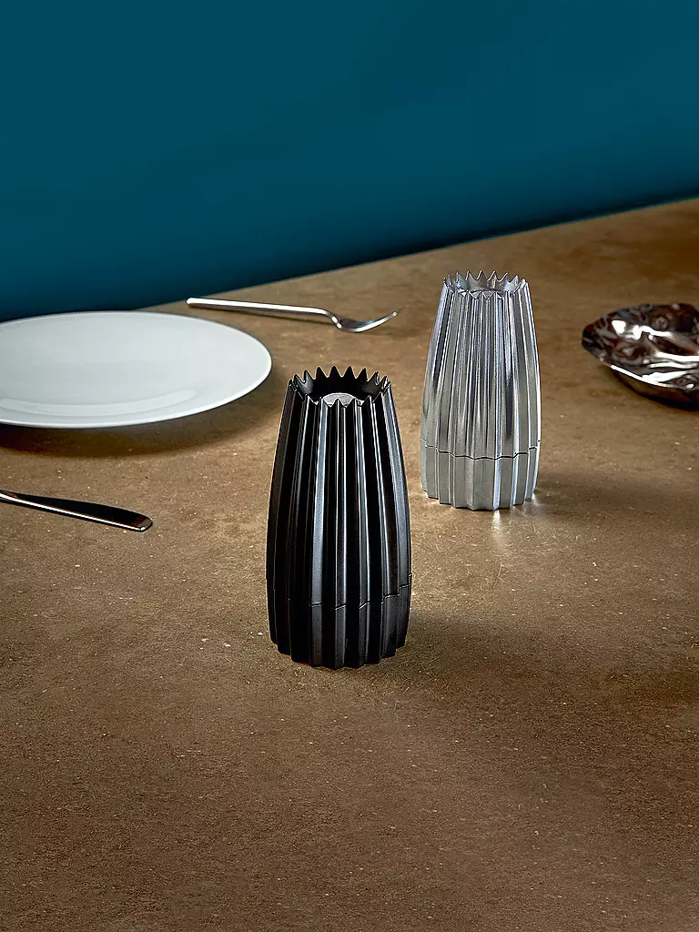 ALESSI Salz/Pfeffer Mühle Grind 14,2cm Gussaluminium silber