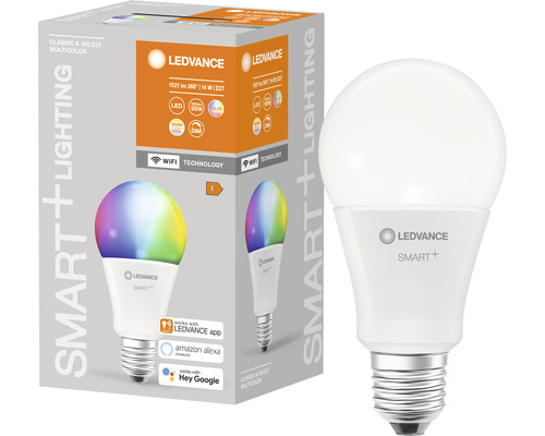 Ledvance Smart Wifi LED-lamp dimbaar A100 E27/14W (100W) mat 1521 lm 2700-6500 K RGBW